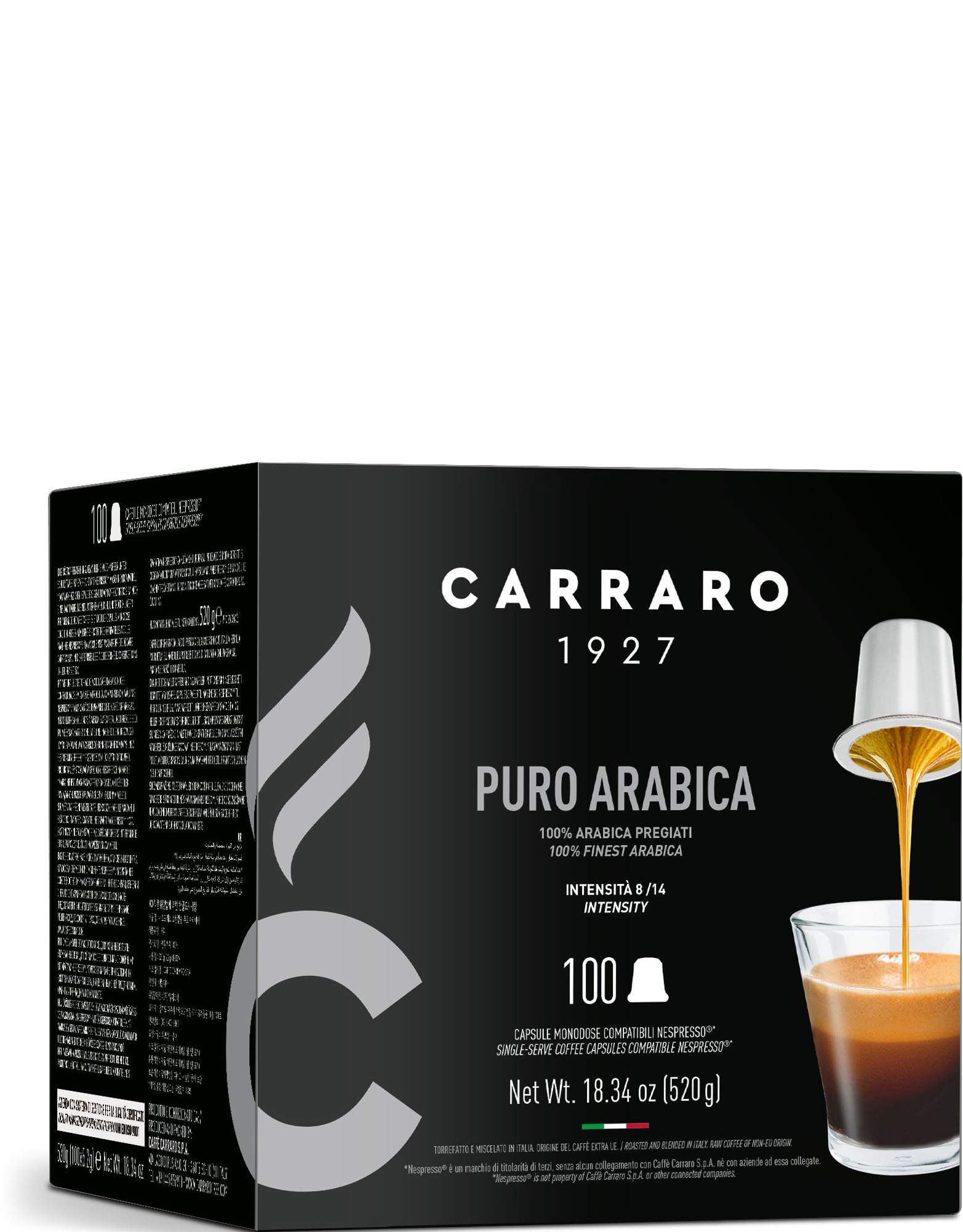 Carraro_caps_nespresso_100_miscele_premium_PURO ARABICA