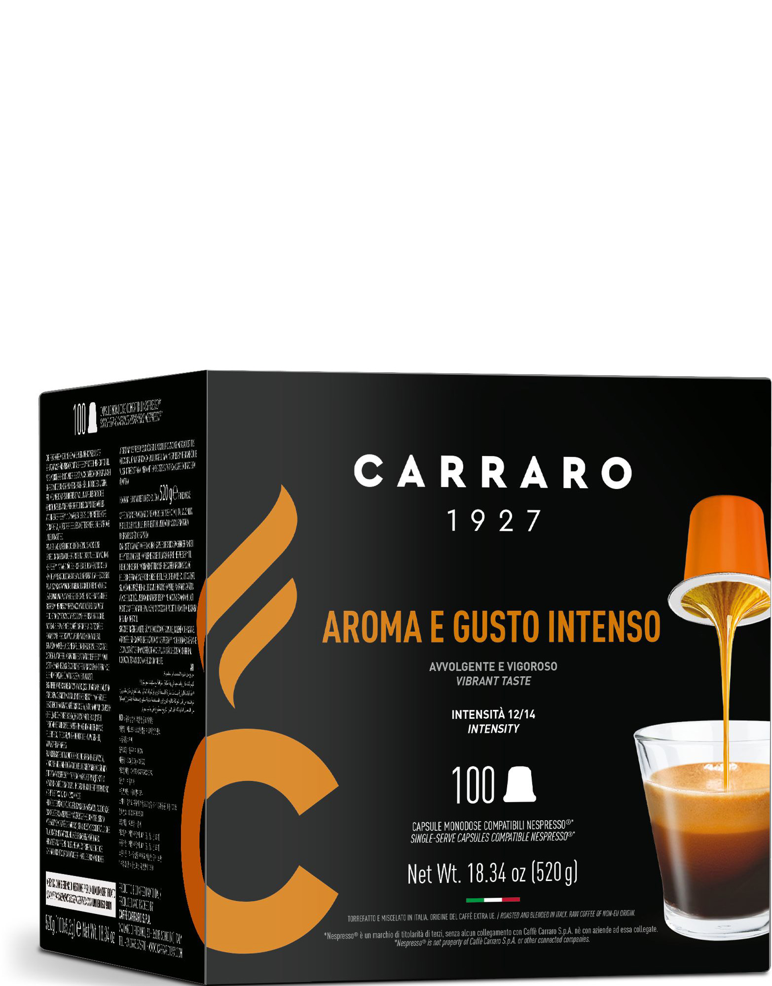 Carraro_caps_nespresso_100_miscele_premium_aroma e gusto intenso
